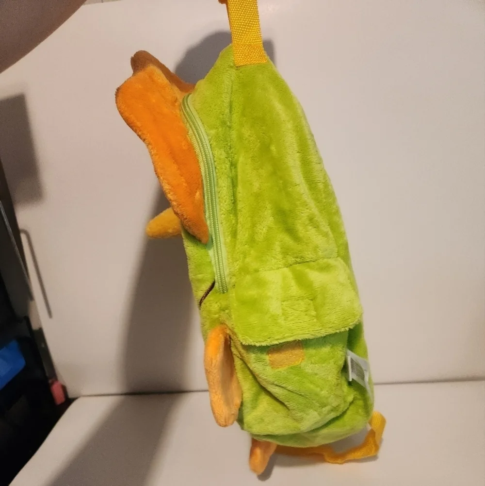 18” Animal Adventure Green and Orange Triceratops Backpack